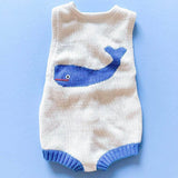 Organic Baby Romper, Sleeveless Knit - Whale by Estella - Sumiye Co