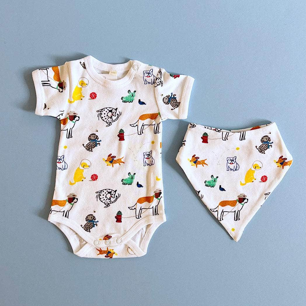 'Sparkie' Dog Baby Gift Set with Onesie & Bib by Estella