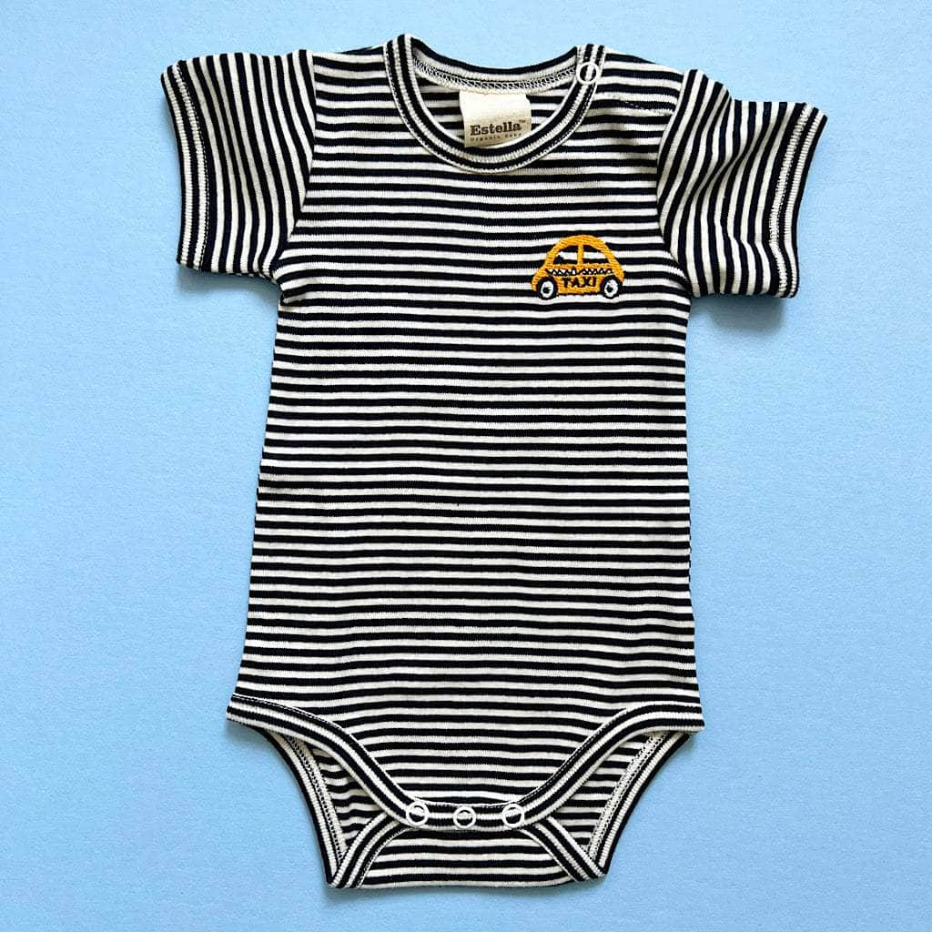 Taxi Embroidery Organic Cotton Baby Bodysuit by Estella - Sumiye Co