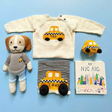 Knit Taxi Baby Romper and Taxi Toys Baby Gift Set by Estella - Sumiye Co