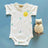 Embroidered Moon & Stars Baby Onesie + Owl Rattle Set by Estella - Sumiye Co