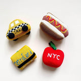 New York City Baby Gift Set - Organic Newborn Toy Rattles | Taxi, Metro Card, hot dog & Apple by Estella - Sumiye Co