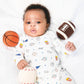 Organic Baby Ball Toy Set | Newborn Rattles - Football, Baseball & Basketball by Estella - Sumiye Co