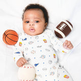 Organic Baby Ball Toy Set | Newborn Rattles - Football, Baseball & Basketball by Estella - Sumiye Co