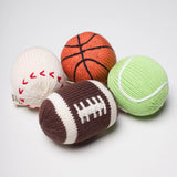 Organic Baby Ball Toy Set | Rattles - Football, Baseball, Basketball & Tennis - Sumiye Co