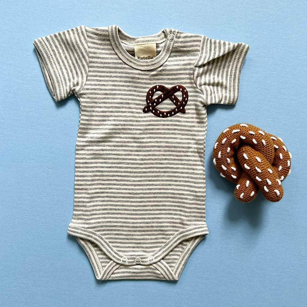 Organic Baby Gift Set, Food Onesie & Rattle by Estella - Sumiye Co