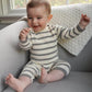 Organic Baby Gift Set - Handmade Newborn Long Romper, Hat & Rattle Toy Elephant - Sumiye Co
