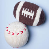 Organic Baby Gift Set - Handmade Newborn Rattles | Football & Baseball by Estella - Sumiye Co