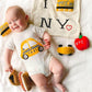 Organic Baby Gift Set - New York Metro-card Blanket, Hat & Apple Rattle by Estella - Sumiye Co