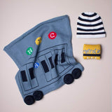 Organic Baby Gift Set - Newborn Security Blanket, Rattle Toy & Hat | New York MTA Train & Metro Card - Sumiye Co