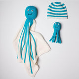 Organic Baby Gift Sets - Newborn Lovey Blanket, Rattle Toy & Hat | Octopus by Estella - Sumiye Co