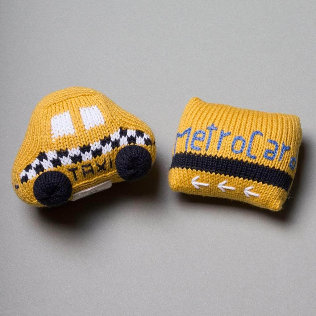 Organic Baby Taxi Toy Gift Set - MetroCard & Taxi Rattles by Estella - Sumiye Co