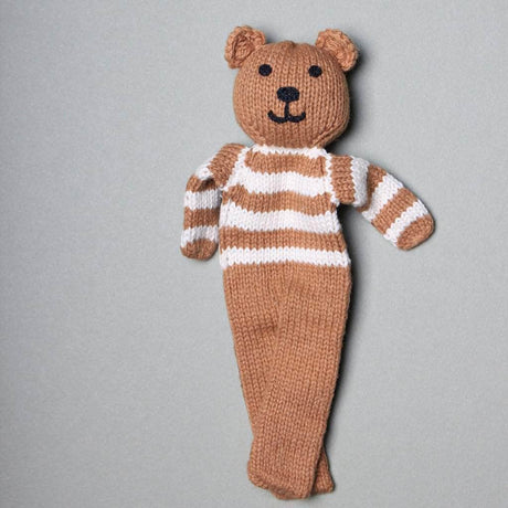 Estella Organic Cotton Handmade Baby Soother - Striped Brown Bear 7.5 by Estella - Sumiye Co