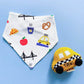 Organic Baby Gift Set - New York Bib & Taxi Rattle toy by Estella - Sumiye Co
