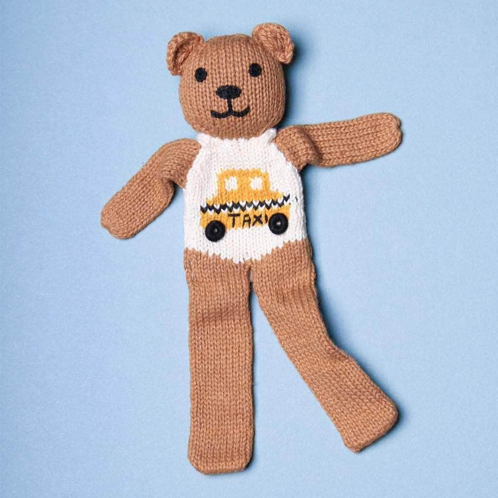 Organic Baby Toy - Bear Soother with Taxi 7.5" by Estella - Sumiye Co