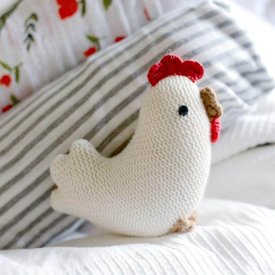 Organic Baby Toys - Newborn Rattles | Chicken by Estella - Sumiye Co