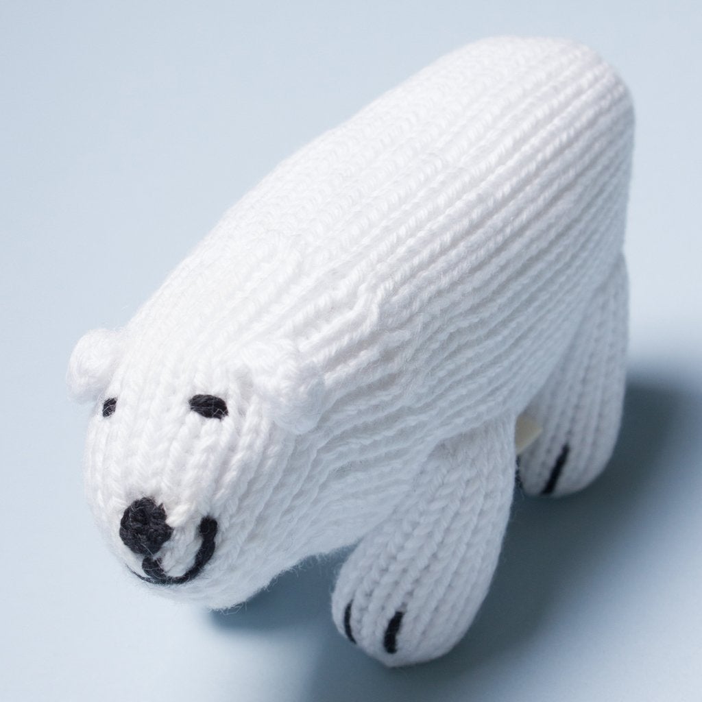 Organic Baby Toys - Newborn Rattles | Polar Bear by Estella - Sumiye Co
