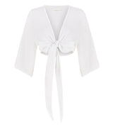 Blusa envolvente Bali - Blanca