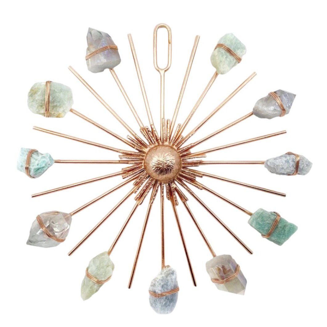 Beach Vibes Sunburst Healing Crystal Grid