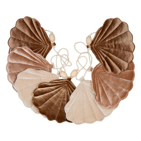Shells Garland Velvet “Beige Pearl” | Nursery & Kids Room Decor - Sumiye Co