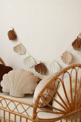 Shells Garland Velvet “Beige Pearl” | Nursery & Kids Room Decor - Sumiye Co