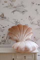 Velvet “Beige Pearl” Shell Pillow - Sumiye Co