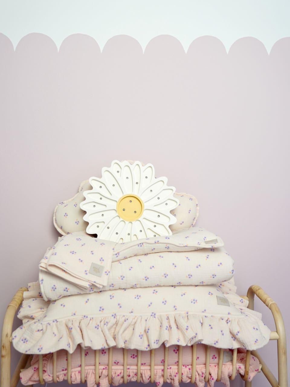 Muslin Baby Swaddle Blanket "Purple forget-me-not" by Moi Mili - Sumiye Co