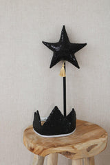 “Black Sequins” Crown and Wand Magic Set by Moi Mili - Sumiye Co