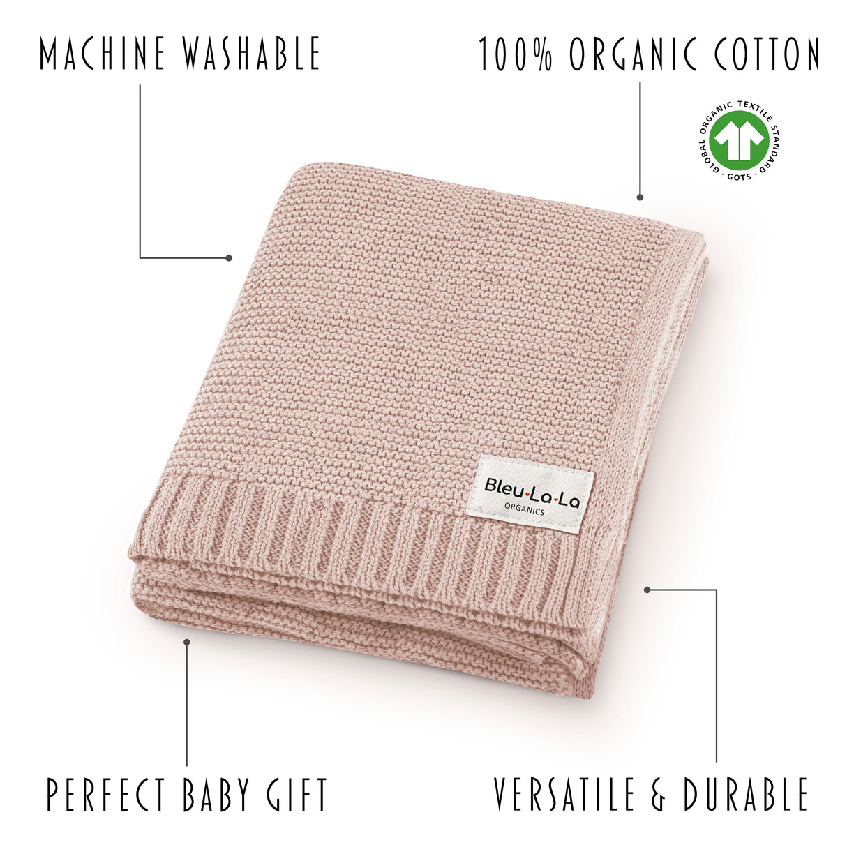 Organic Cotton Luxury Knit Baby Blanket - Sumiye Co