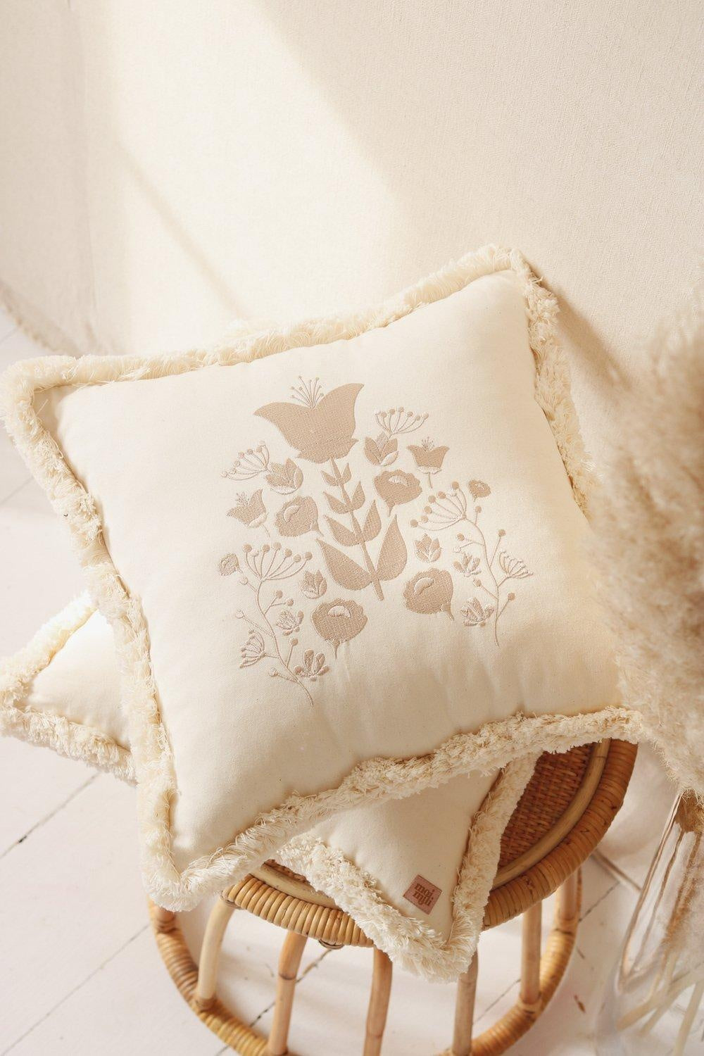 “Boho” Pillow with Embroidery by Moi Mili - Sumiye Co