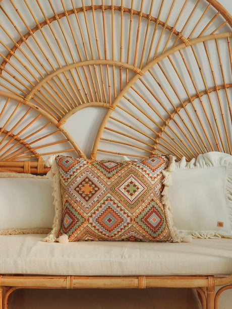 Throw Pillow "Boho Tribe" with Fringe by Moi Mili - Sumiye Co