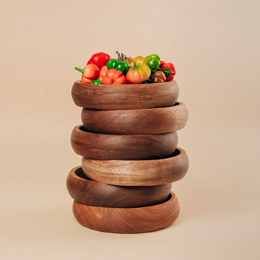 Chechen Wood Design Botanero Bowl - Rosa Morada Wood |Mexico - Sumiye Co