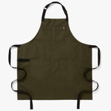 The Essential Apron - Olive Green Black Straps