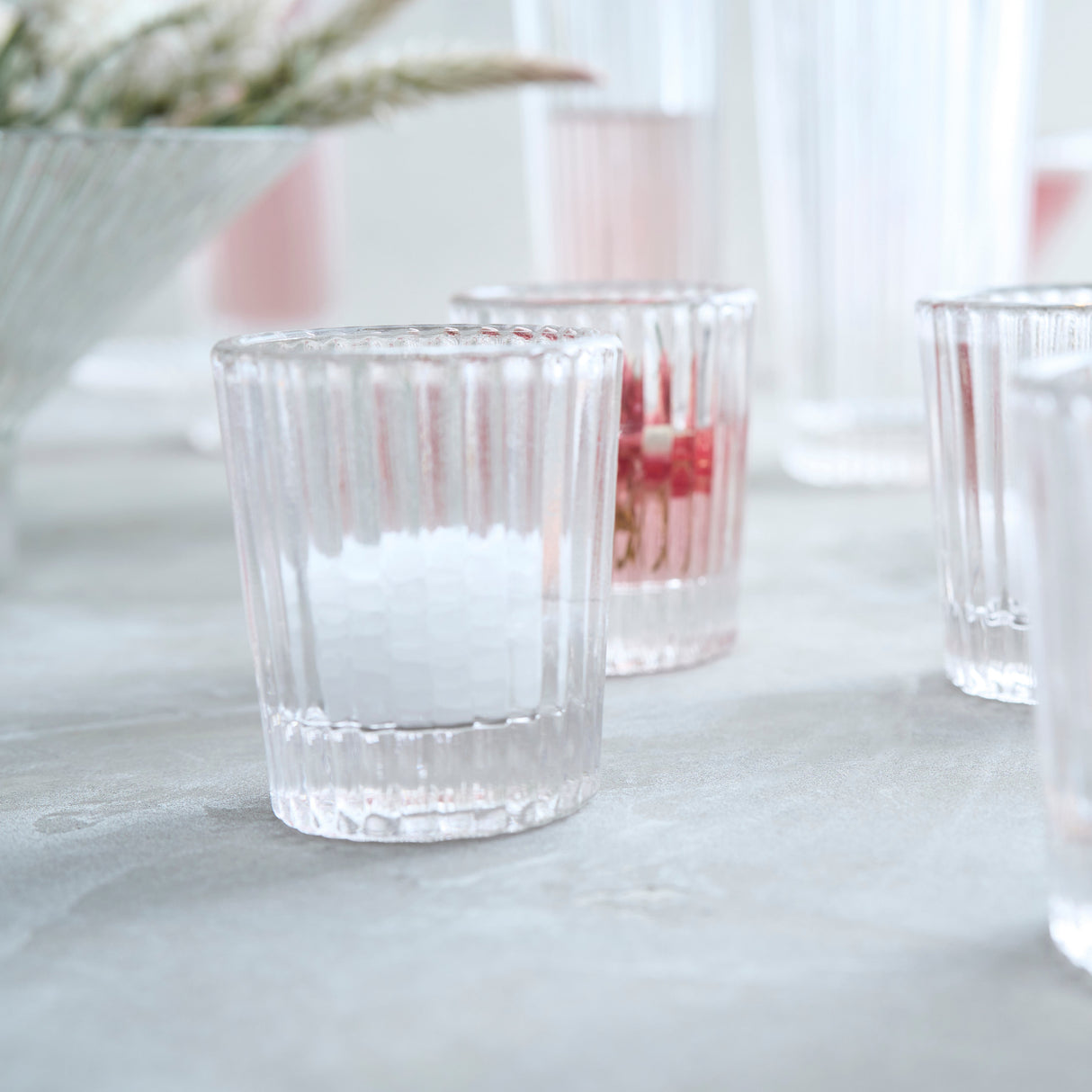 Ribbed Clear Shot Glasses - Set of 6