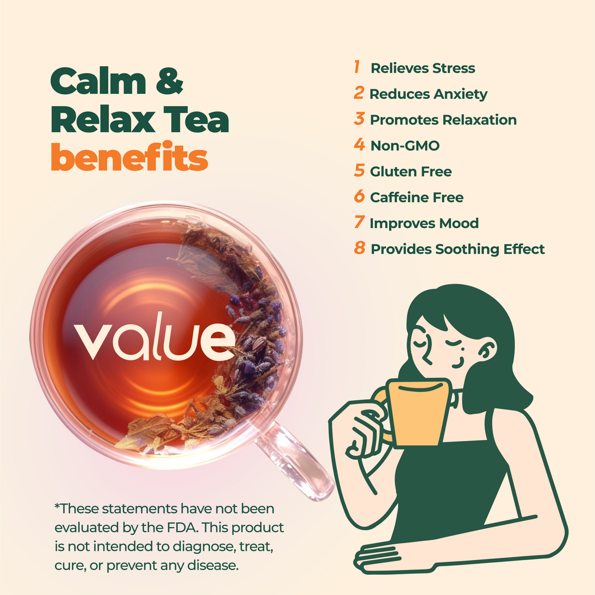 Calm and Relax Herbal Tea, 60 bags