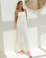 Canggu Maxi Dress - Natural With Stripes - Sumiye Co