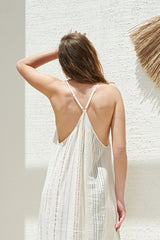 Canggu Maxi Dress - Natural With Stripes - Sumiye Co