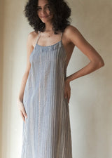 Canggu Maxi Dress - Navy With Stripes - Sumiye Co