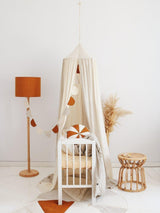 Round Patchwork Pillow “Caramel Circus” | Kids Room & Nursery Decor - Sumiye Co