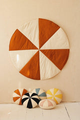 Round Patchwork Mat “Caramel Candy” | Kids Decor - Sumiye Co