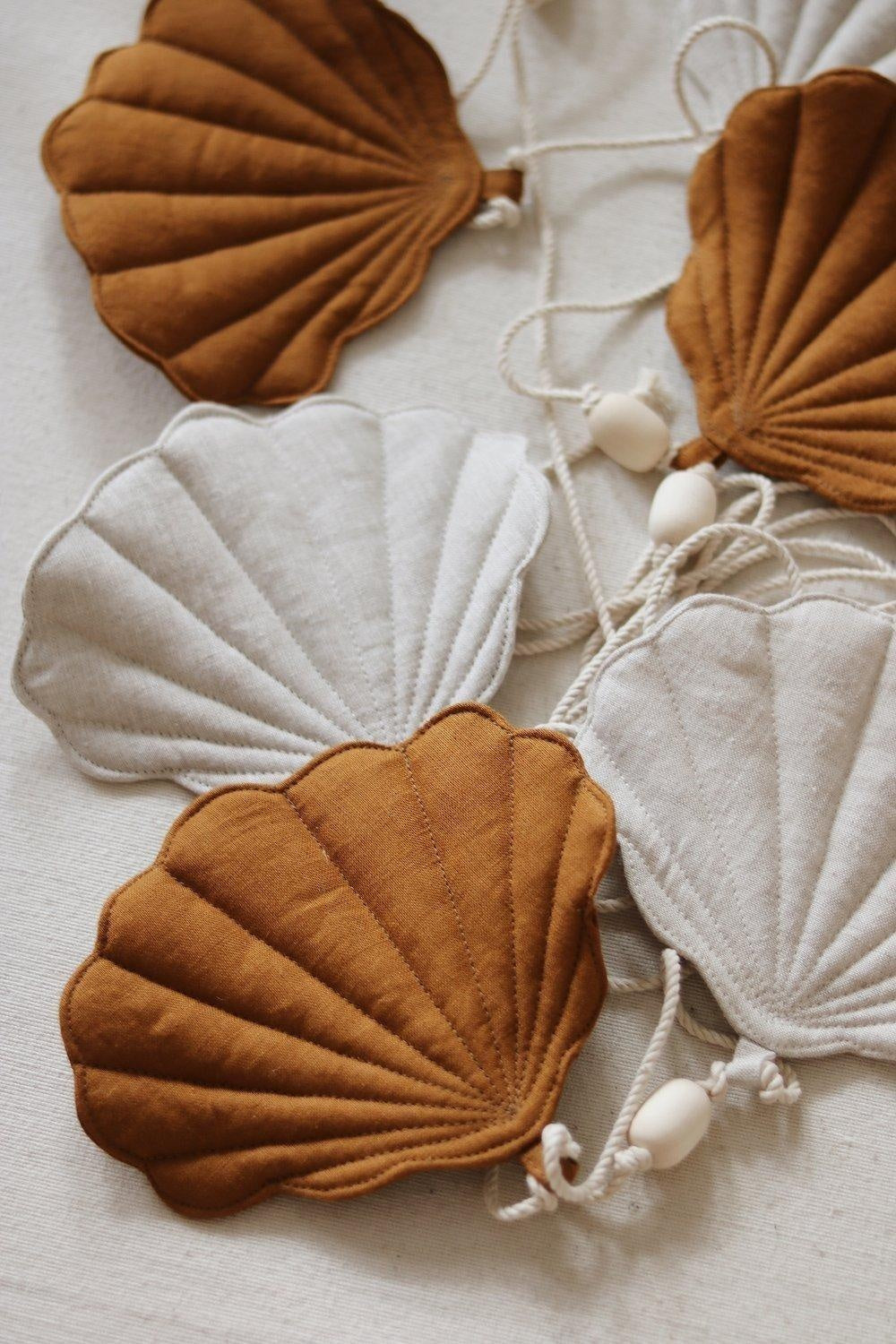 Shells Garland Linen “Caramel” | Nursery & Kids Room Decor - Sumiye Co