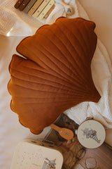 Ginkgo Leaf Pillow Linen “Caramel” | Kids Room & Nursery Decor - Sumiye Co