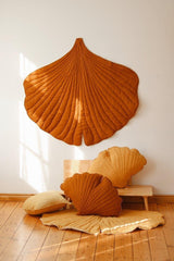 Ginkgo Leaf Pillow Linen “Caramel” | Kids Room & Nursery Decor - Sumiye Co