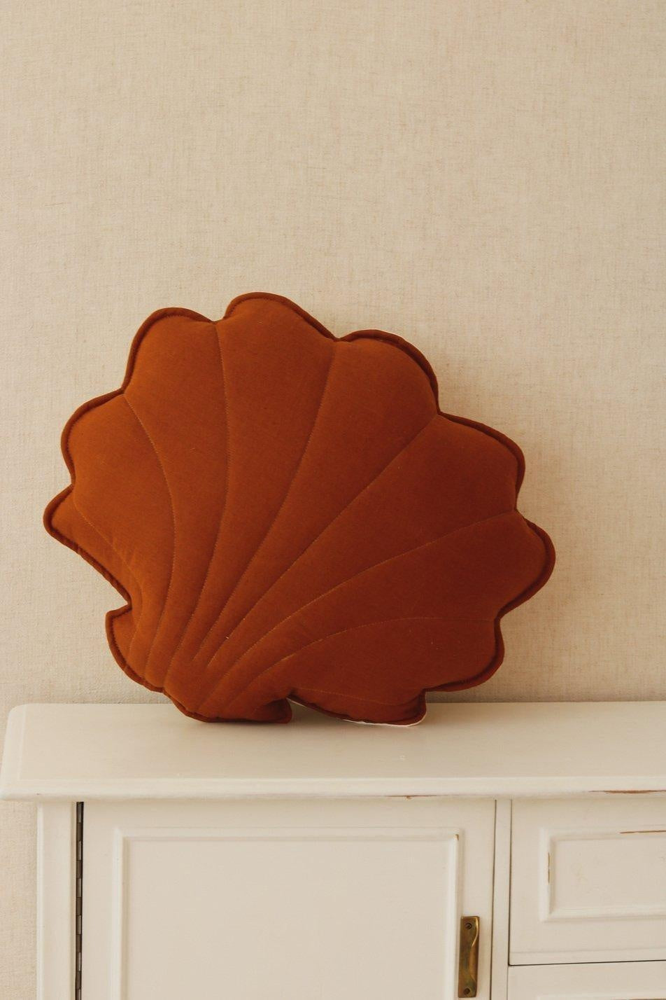 Shell Pillow Linen “Caramel” | Kids Room & Nursery Decor - Sumiye Co