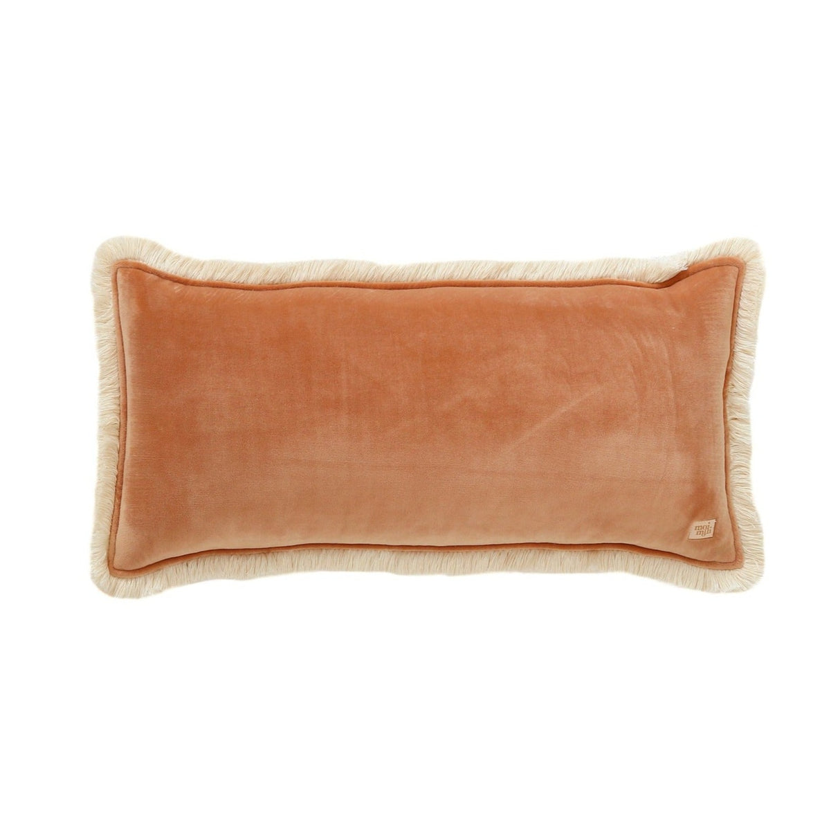 Soft Velvet "Caramel" Bolster Pillow with Fringe by Moi Mili - Sumiye Co