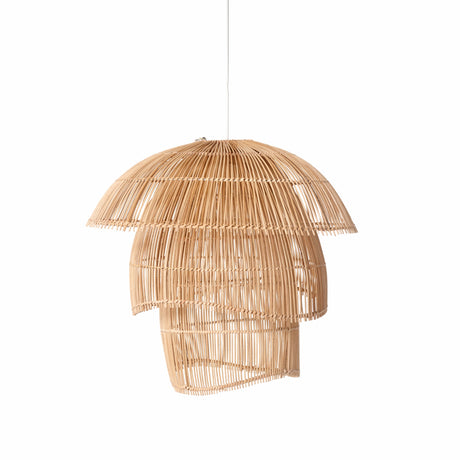 Cascade Natural Rattan 3 Tier Pendant Light