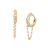 12.5mm Diamond & 14k Gold Huggies + Chain - Sumiye Co