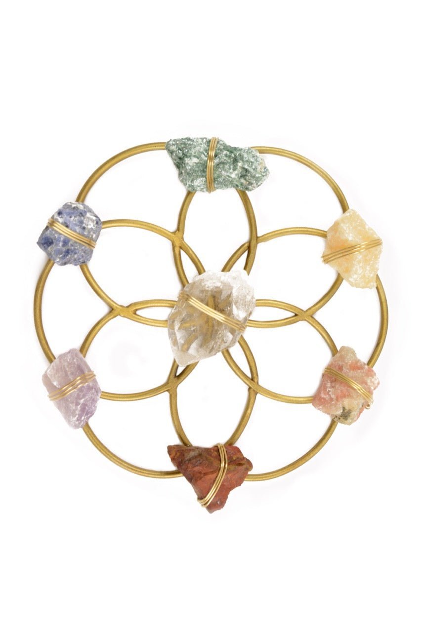 Chakra Balancing Flower of Life Healing Crystal Grid