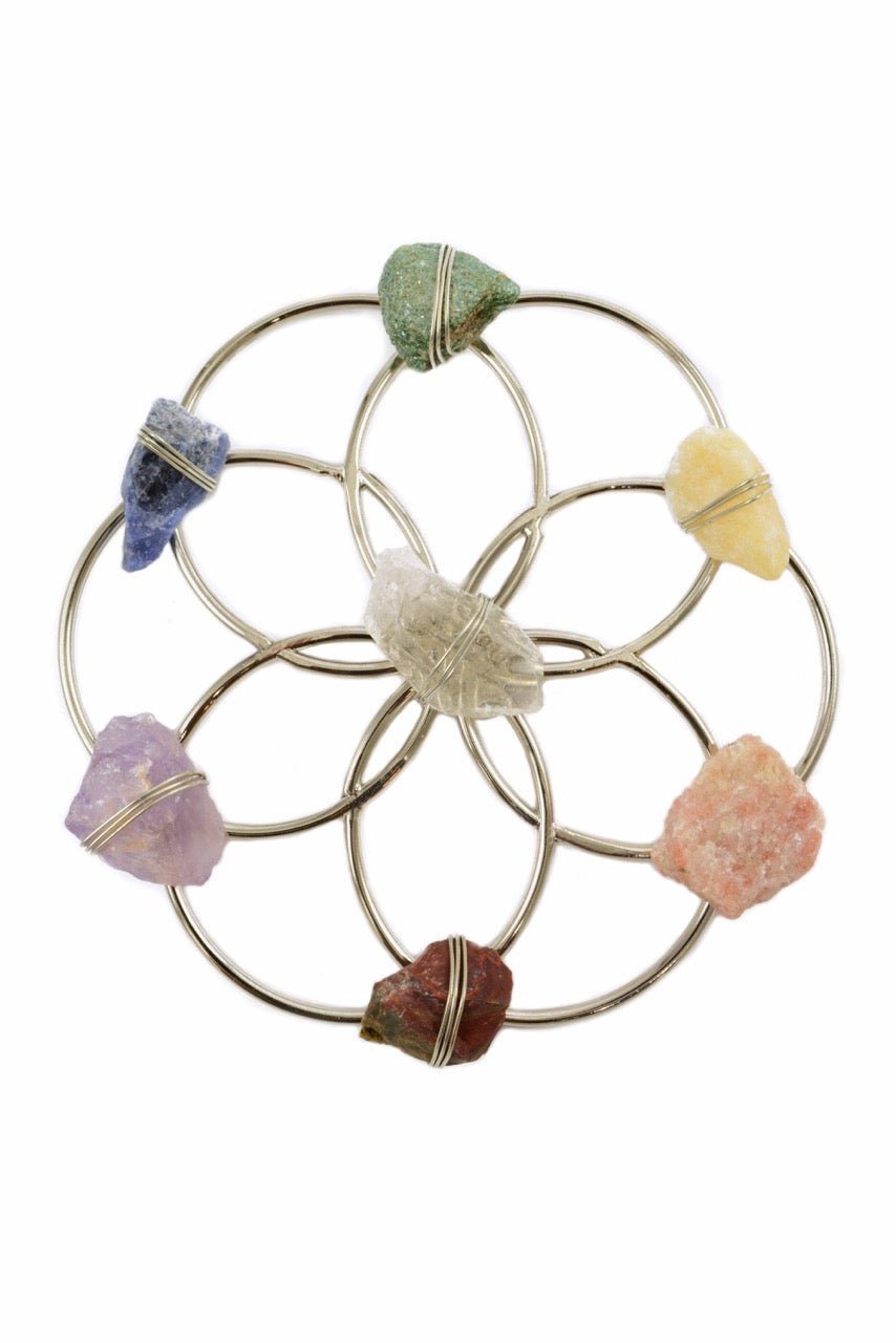 Chakra Balancing Flower of Life Healing Crystal Grid