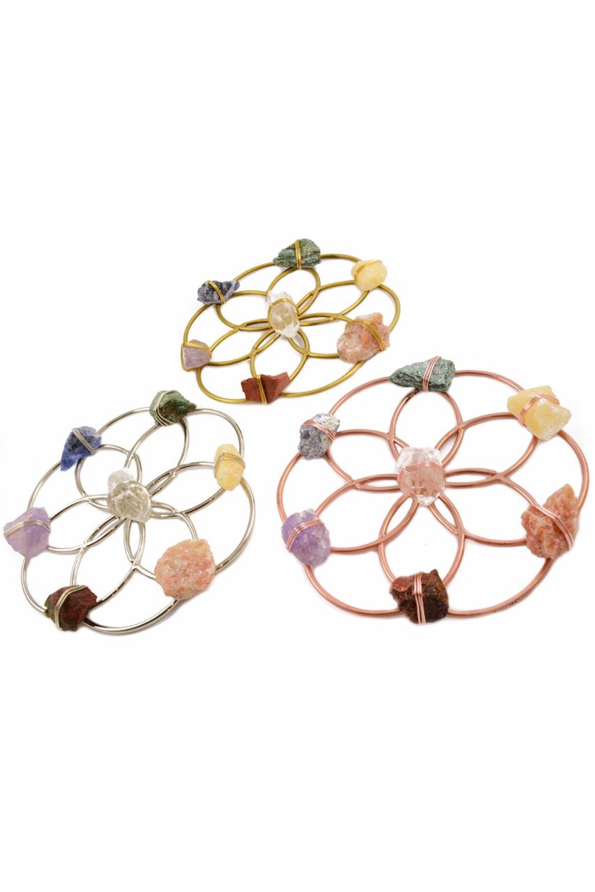 Chakra Balancing Flower of Life Healing Crystal Grid - Sumiye Co